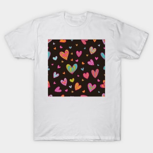 Minimal Colorful Love Pattern T-Shirt